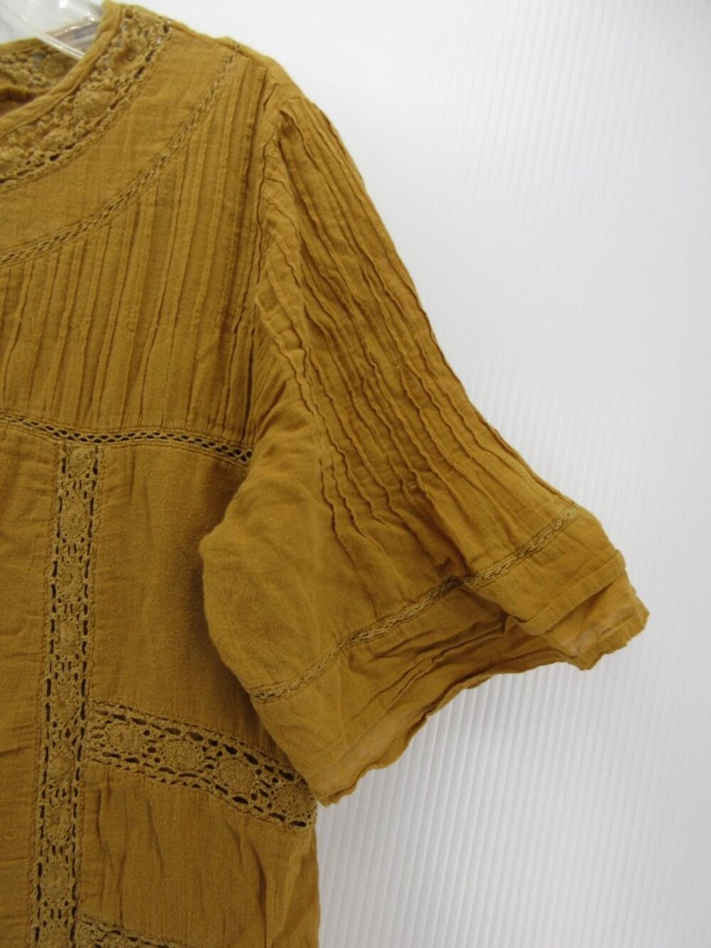 Free People Mustard Embroidered Mini Dress - Picture 3 of 11